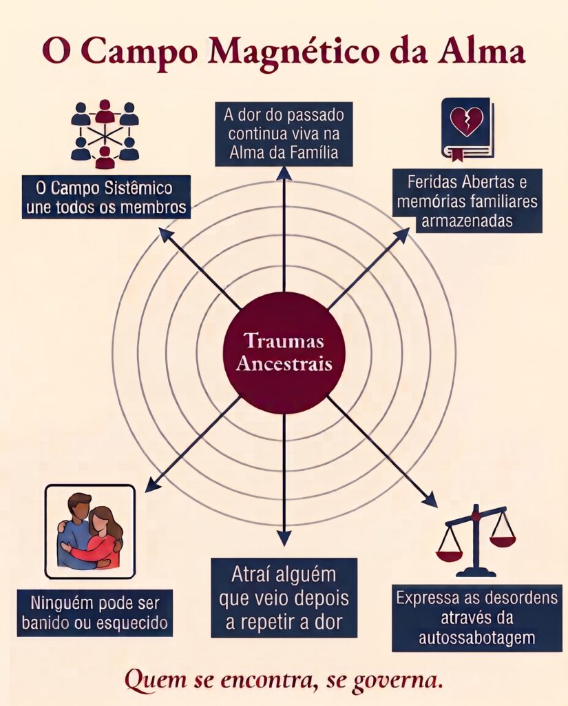 Ilustração representando o ímã invisível que une a Alma da Família
