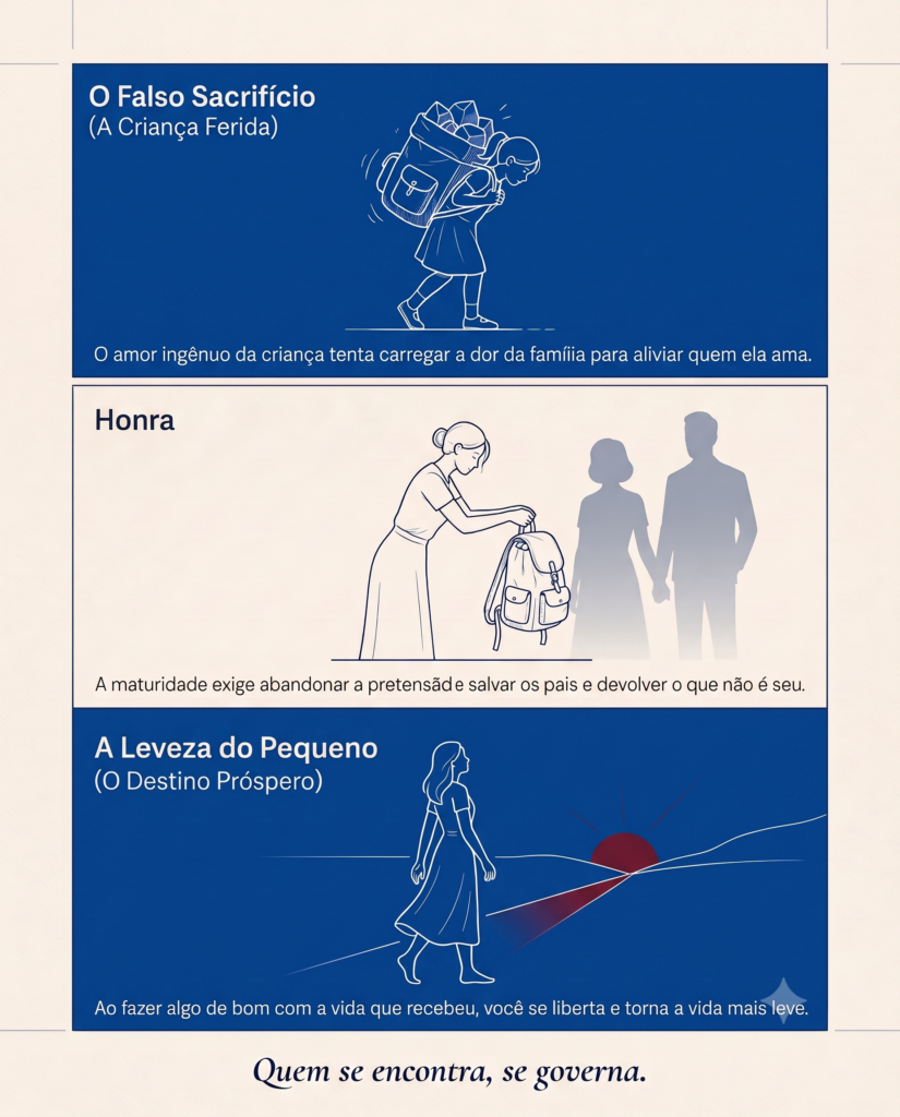 Ilustração representando o falso sacrifício da criança ferida