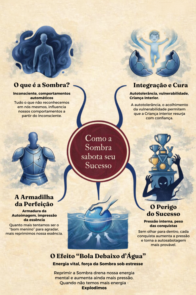 Ilustração representando a sombra crescendo por trás da imagem de bom menino
